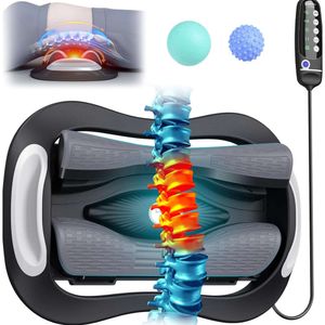 Elektrisk lumbal draganordning med dynamisk stretch justerbar värme - vibrerande massage för smärtlindring av nedre rygg och ryggmärgsinriktning