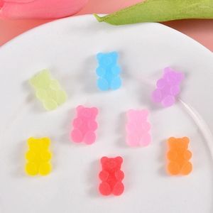 Dekorativa figurer 20st 17x11mm Sugar Fruit Bear Series Harts Flatback Cabochons for Hairpin Scrapbooking DIY Jewelry Craft Decoration