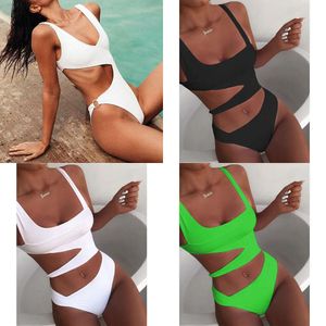 Sexy Designer White Swimsuit Women Cut Out Swimwear Push Up Bathing Suits Beach Wear Swimming Suit for JWCJ