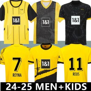 24 25 Sancho Soccer Jerseys Reus Dortmunds 50 عامًا في Westfalenstadon Special 2024 2025 Borussia Soccer Haller Football Shirt Neongelb Brandt Men Kids Kit