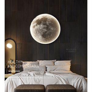 Luci da parete a led Moon indoor, semplicità camera da letto soggiorno sfondare la parete sconce luce illuminazione luci decorative