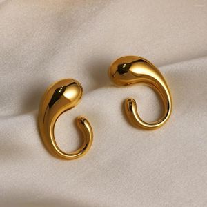 Studörhängen Vintage Gold Color Geometric Smooth For Women Girls Rostfritt stål Teardrop Fashion Charm smycken gåvor 2024