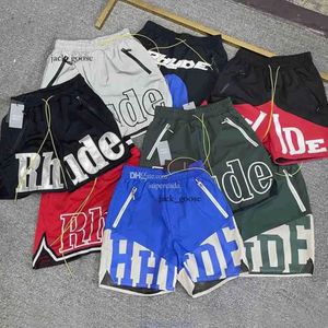 Designer corto di abbigliamento casual Shorts High Versed Rhude Lettera ricamata a maglie arcobaleno arcobale