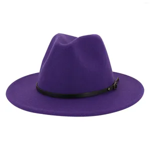 ベレー帽Big Brim Bridish Retro Felt Cap Cap Men Western Cowboy Fedora Hat Party Hats Elegant De Mujer