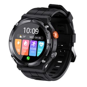 Управление Smart Watch C21 Pro Men Sruck Outdoor Sport Bluetooth Call Голосовой помощник 1.39 дюймов фитнес -трекер.