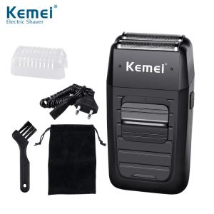 Bıçaklar Kemei Electric Shavers Erkekler için Şarj Edilebilir Kablosuz İkiz Bıçak Pistonlu Sakal Jilet Yüz Bakımı Güçlü düzeltici KM1102