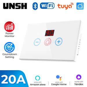 Control Tuya EU US WiFi Smart Water Heater Boiler Switch With Power Monitor Smart Life Control Switch Works With Alexa Alice Google Home