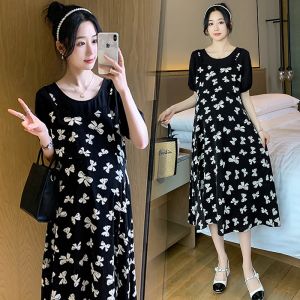 Dresses O1871# Dress Pregnant Plus Size Patchwork Stylish Summer New Arrival Casual Dress Pregnant Maternity Clothes Pregnancy Dress