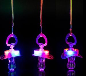 Light Up Pacifier Nipple Whistle Necklace Colorful Flash Led Whistle Stag Hen Party Sports Cheering Glow Props outdoor survival to4032890