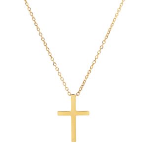 Halsketten Zmzy neuer christlicher Schmuck Handgefertigte dünne Edelstahlkreuz -Halsketten für Frauen katholischer Kruzifix Kragen Hals