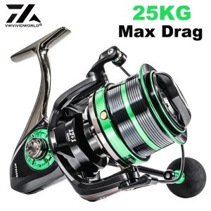 Tillbehör VX 900012000 Series 25kg Max Drag Long Shot Jigging Spinning Reel Surf Fishing Casting Reels Saltwater Trolling Fishing Reel