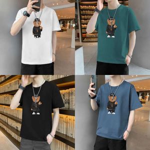 New 2023 Short T-shirt for Summer Thin Silk Fashion Brand Half Sleeved Men's Ice Feeling Top Versatile Casual