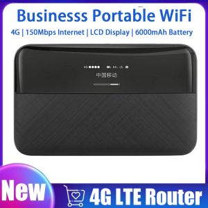 Routers 4G LTE Router Wireless Wifi Portable Modem Mini Outdoor Hotspot 150Mbps Mobile Wifi Router with Sim Card Slot Repeater 6000mAh