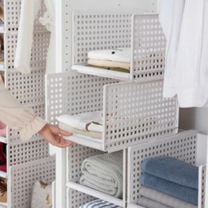 Racks Multifunctional Wardrobe Wardrobe Organization and Storage Layered Partition Shelf Drawer Style Clothes Folding Storage Basket