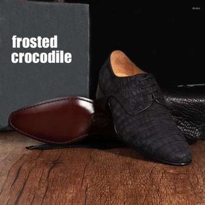 Dwieress buty Yulonggowengwu Britissdh Men Formal Black Adbusiness Masale Casrocodile Leaasther Frosted 196z