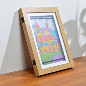 Quadro Novo Children Art Frame Front Front Open for Change Poster Desenho de Photo Pinturas Fotos Armazenamento de obras de arte infantil