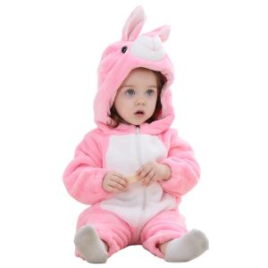 Tek parçalar bebek kigurumi sevimli çizgi film pazen bebek atlayıcılar kış pijamalar pamuklu erkek bebek kız hayvan kostüm bebek tulum