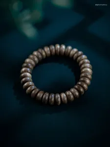 Halsbandörhängen sätter högkvalitativt gammalt material Brunei Agarwood Armband Kvinnliga herrar Wenwan Trä Buddha -pärlor med en enda ring Abacus
