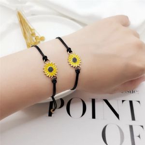 Strands Wu 2022 Nova liga de girassol Sunflower Daisy Bracelelet Wex Wee Ween Friendship Bracelet