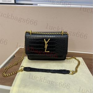 10A Top Luxurys Designer Pulnere Borse a tracolla da 21 cm Gold Confetting Women Women Fashion Alligator Borse in pelle Girl Cross Cotch Cross Body Borse