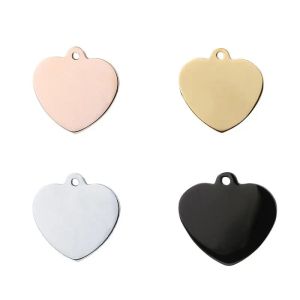 Tags 20 Pcs Heart Stainless Steel Dog ID Tag For Man Dog Pet Tag Name plate Tags Pendant Engraved Personalized Customized Necklace