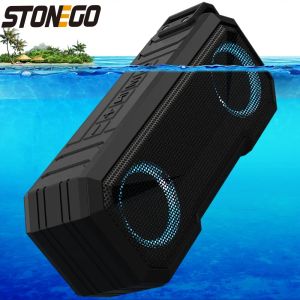 Altoparlanti Stonego Stonego Portatore Bluetooth Speaker Wireless Flash Light Speaker TWS Stereo Stereo IPX7 Altoparlante impermeabile FM 12h