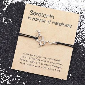 Strängar serotoninmolekyl önskar armband 5ht armband hormonmolekyler DNA -armband mental hälsa kemi DNA -armband sjuksköterska smycken