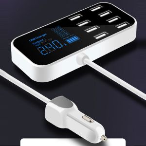 Hubs 8 Porte Caricabatterie per telefoni cellulari USB 1224V con adattatore di mobili per la stazione di ricarica per auto per visualizzazione a LED universale per tablet per telefoni cellulari