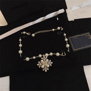 Autumn And Winter Designer Pendant Necklaces Double Letter C Gold Chanells long Pearl Necklace Women Wedding Party Cclies chokers Jewerlry 43