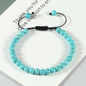 Strands Donne uomini 6 mm Braccialetti di perle di pietra naturale Braccialetti Lava Blue Bracciale Bracciale Bracciale Bracciale Bracciale Bracciale Regolabile Gioielli da polsi regolabili