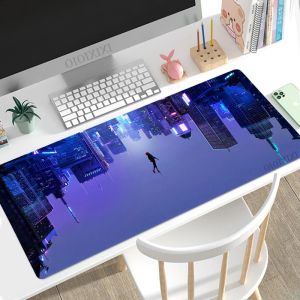 Rests City Neon Mouse Pad Gaming Xl Large Hd Home New Mousepad Xxl Mousepads Nonslip Carpet Soft Laptop Mice Pad