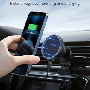 Laddare Mini Magnetic Wireless Charger Holder Mount Air Vent Stand för iPhone 12 13 Pro 15W Fast Charging Compatible med Magsafe Case