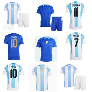 2024 Argentyna Messis Soccer Jerseys 2024/2025 Copa America Cup de Paul J.alvarez Di Maria Shirt Correa Dybala L.Martinez Romero Mac Allister Football Mundlid