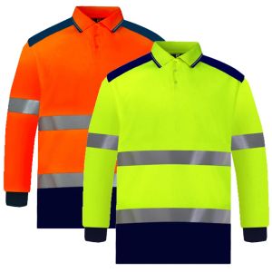 Polo polo di sicurezza a manica corta a due toni camicia riflettente ad alta visibilità con tasche Hi vis camicia da lavoro