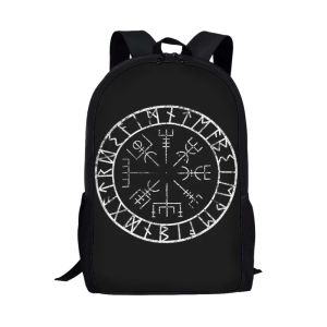 Bags Vintage Nordic Runes Print Backpack Woman Men Shoulder Bag Boys Girls Students School Bags Teenagers Daily Casual Rucksacks