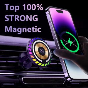 Chargers 20W Car Phone Holder Magnetic Wireless Charger Car For iPhone 14 13 12 Pro Max Mini Mobile Phone Chargers Fast Charging Station