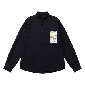 Tasarımcılar Erkek Gömlek Kalite Tasarımcı İş Tees Klasik Uzun Kollu Gömlek Düğmesi Up Gömlek Düz Renkli Mektup Bahar Sonbahar Bluz Artı Boyut M-3XL