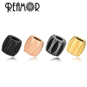 Strands Reamor 316L Stal nierdzewna okrągła koraliki CNC Rozmiar otworu Rose Golden Dystoper Charm Beads do DIY Bransoletka Akcesoria biżuterii