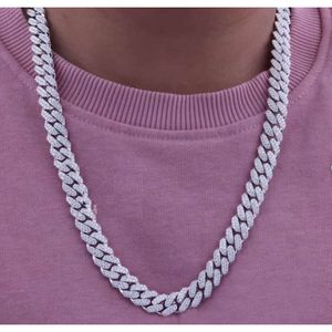 Luxury Starling Silver Moissanite Diamond Silver Cuban Link Chain Necklace Available at Wholesale Price