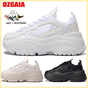 Nya kvinnors avslappnade skor ozgaia pappa sneakers svart vit kvinna utomhussport som kör tränare 36-40