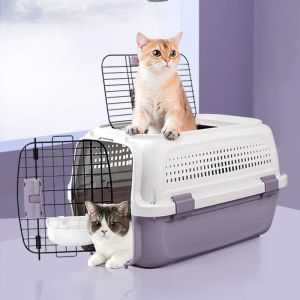 Strollers Pet Air Transport Box for Dog Cat Hard Surface Car Travel Pet Carrier Item Suitable for Small Dogs and Cats