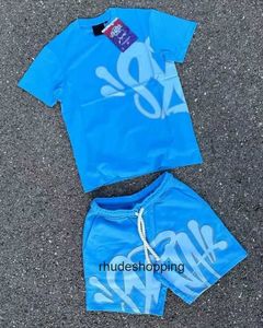 Мужские футболки набор дизайнерской футболки Tee Printed Short Y2K Synaworld Tees World Track Cool Graphic Syna Tshirt и Shorts Hip Hop B2