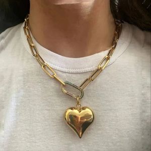 Halsketten Minimalist Choker Heart Anhänger Charmanschluss Kristallverschlusshaken für Frauen handgefertigtes Halskettenschmuckzubehör