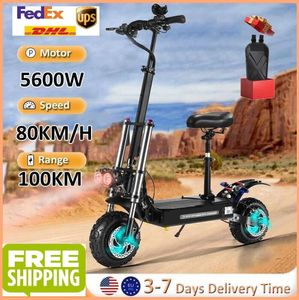 Powerful Electric Scooter 5600W 60V 38.4AH/28AH 11inch Off-Road 80KM/H