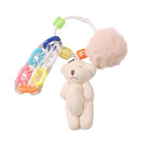 New Cartoon White Rabbit Car Key Chain Pendant Cute Bear Plush Doll Pendant Colorful Chain Bag Accessories Party Birthday Gifts