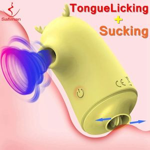 Safiman Tongue Licking Gspot Sucking Vibrator Nipple Clitoral Stimulator Sextoys AdultProducts forWomen Easy to Carry Waterproof 240412