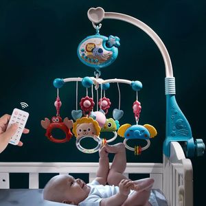 Baby Crib Mobile Rattles Toys Remote Control Star Projection Timing Timing Bed Bell Toddler Carousel Musical Toy 012m Gift 240415