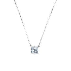 Swarovski Necklace Designer Women Original Quality Pendant Necklaces Square Silver Single Diamond Necklace For Women With Crystal Collar Chain For Gift Women