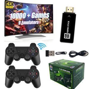 Konsollar 4K Game Stick 10000+ Oyunlar Retro Video Oyunu Konsolu HD Çıktı Fiş ve Oynat Kablosuz Denetleyici Chirstmas Hediye Çocuklar İçin Çocuklar İçin