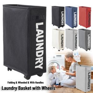 Organização de roupas sujas cestas de cesta dobrável Roupa de cesto de roupas de armazenamento de roupas de lavanderia Cesta de lavanderia com rodas
